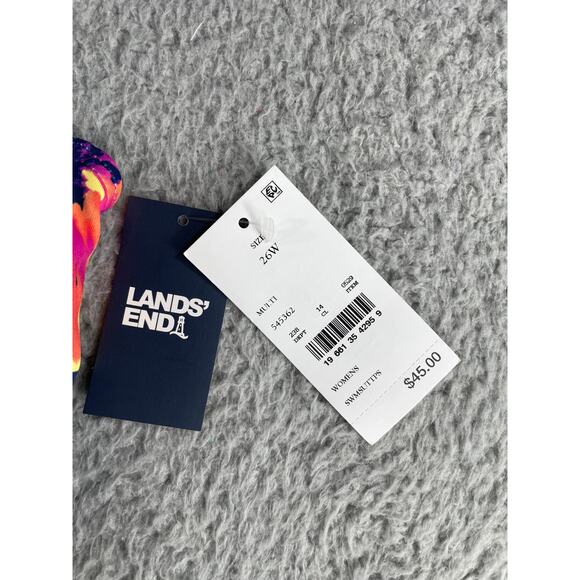 Lands End Swim Shirt Womens 26W Tank Multicolor Floral Underwire Padded NWT - Picture 3 of 12